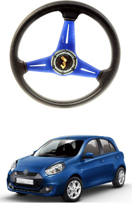 PRTEK Hand Stiched Steering Cover For Renault Pulse(Blue, Tarpaulin, Plastic)