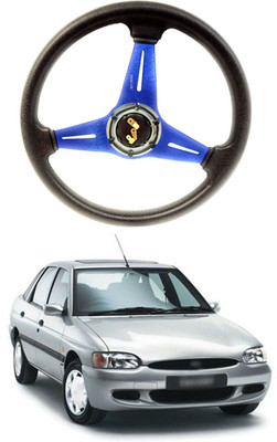 PRTEK Hand Stiched Steering Cover For Ford Escort(Blue, Tarpaulin, Plastic)
