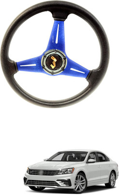 PRTEK Hand Stiched Steering Cover For Volkswagen Passat(Blue, Tarpaulin, Plastic)