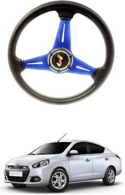 PRTEK Hand Stiched Steering Cover For Renault Scala(Blue, Tarpaulin, Plastic)