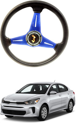PRTEK Hand Stiched Steering Cover For Hyundai Universal For Car(Blue, Tarpaulin, Plastic)