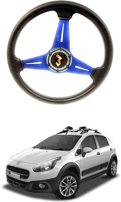 PRTEK Hand Stiched Steering Cover For Fiat Avventura(Blue, Tarpaulin, Plastic)