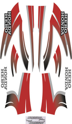 BR BULL Sticker & Decal for Bike(Multicolor, Red)