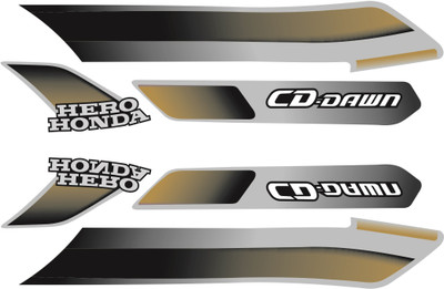 HRBull Sticker & Decal for Bike(Gold, Multicolor)