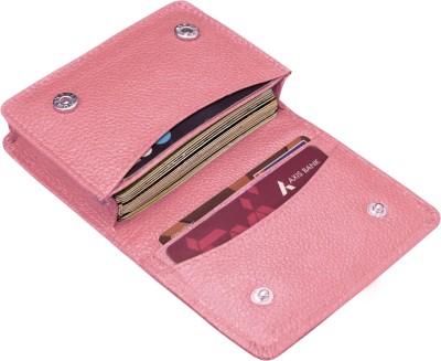 ABYS Women Casual, Travel, Trendy, Formal, Evening/Party, Ethnic, Trendy Pink Genuine Leather Wallet(3 Card Slots)
