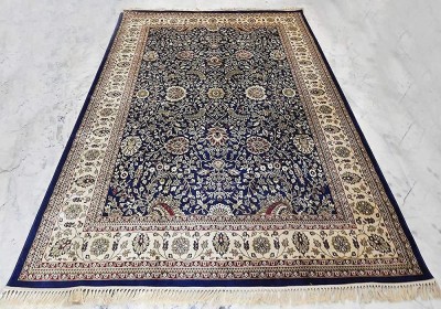 Gem Carpets Blue, Beige Silk Carpet(3 ft,  X 5 ft, Rectangle)