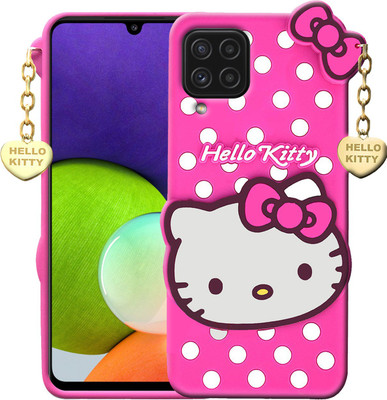 KING COVERS Back Cover for Samsung Galaxy A22 Hello Kitty, 4G(Pink, 3D Case, Pack of: 1)