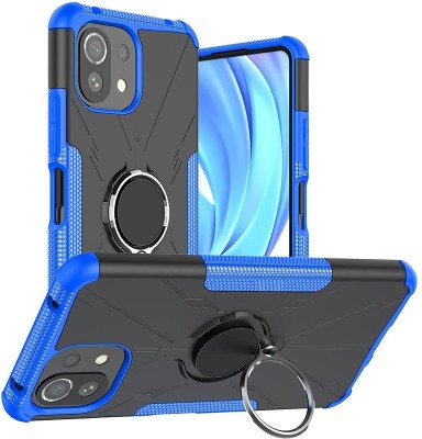 MOBIRUSH Back Cover for Xiaomi Mi 11 Lite 5G(Blue, Black, Rugged Armor, Pack of: 1)