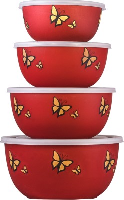 BOWLMAN Steel, Plastic Fridge Container  - 4900 ml(Pack of 4, Red, Yellow)
