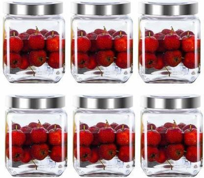 MOOZICO Glass Pickle Jar  - 500 ml(Pack of 6, Clear)