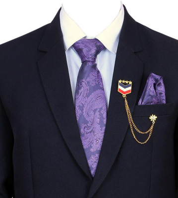 RANDOM STRIPE Satin Tie Pin Set(Purple)