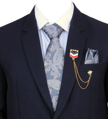 RANDOM STRIPE Satin Tie Pin Set(Grey)