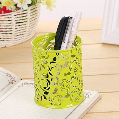 CLAPPERZZ 1 Compartments Metal Pen Stand(Green)