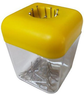 CLAPPERZZ 1 Compartments Plastic Pin Clip Dispenser(Yellow)