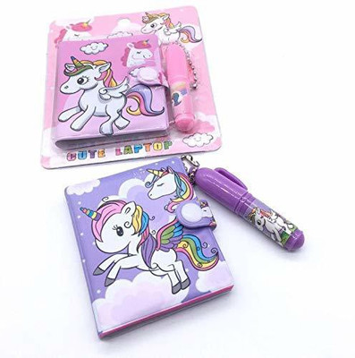 wingscreations Unicorn Pocket Diaries Mini Diary Rulled 100 Pages(Multicolor, Pack of 2)