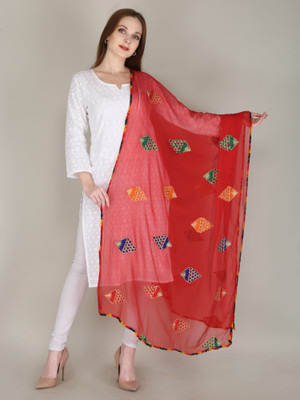 DIAMO Chiffon Embroidered Women Dupatta