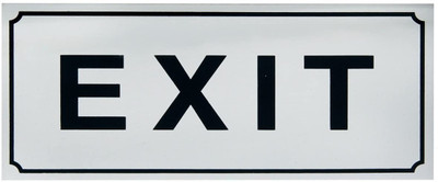 BM RETAIL Self Adhesive Exit Signage Board for Indicating Instruction Door - Exit - Stainless Steel Emergency Sign (Size-18 x 5.5) Emergency Sign