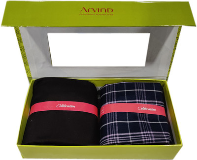 Arvind Cotton Blend Checkered Shirt & Trouser Fabric