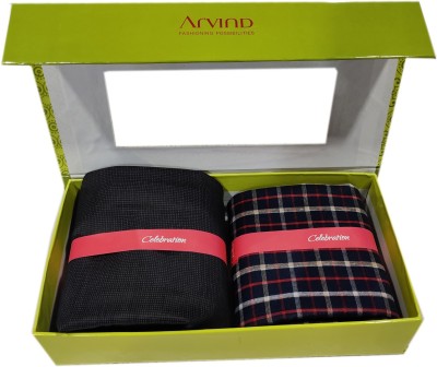 Arvind Cotton Blend Checkered Shirt & Trouser Fabric