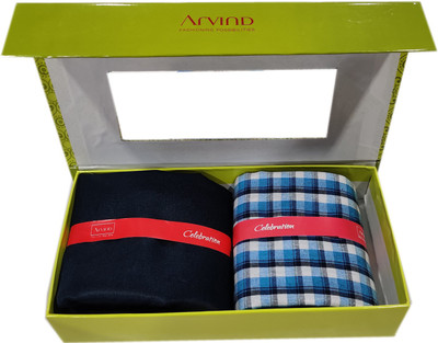 Arvind Cotton Blend Checkered Shirt & Trouser Fabric
