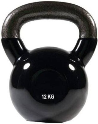 AK TRADING All-Purpose Solid Cast Iron Vinyl Coated Kettlebell - (12 KG ) Black Kettlebell(12 kg)