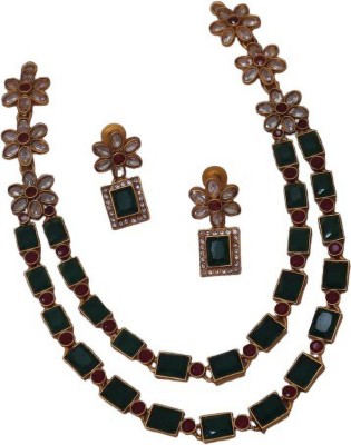 BHARGAV ART Brass Gold-plated Green Jewellery Set(Pack of 1)