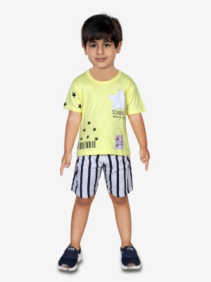 Covetus Boys Casual T-shirt Shorts(Yellow)