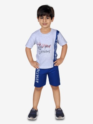 Covetus Boys Casual T-shirt Shorts(Grey)