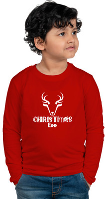 CHOMBOOKA Boys Printed Cotton Blend Regular T Shirt(Red, Pack of 1)