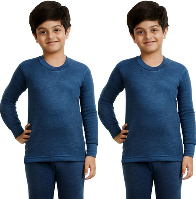 LUX COTT'S WOOL Top For Boys(Blue, Pack of 2)