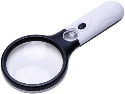 paliwalcreation 3 LED Light 45X Times Handheld Mini Pocket Microscope Reading Magnifying Glass 3X and 45X Reading magnifier(black , white)