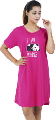 BEFLI Women Nightshirts(Pink)