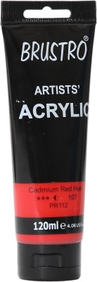 BRuSTRO Artists' Acrylic 120ml Cad Red Hue(Set of 1, Cadmium Red Hue)