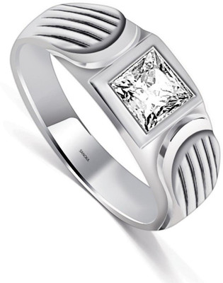 Sanoka Sterling Silver Swarovski Crystal Silver Plated Ring