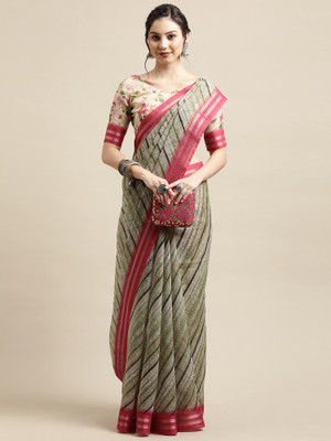 Divastri Printed Daily Wear Pure Silk Saree(Green)