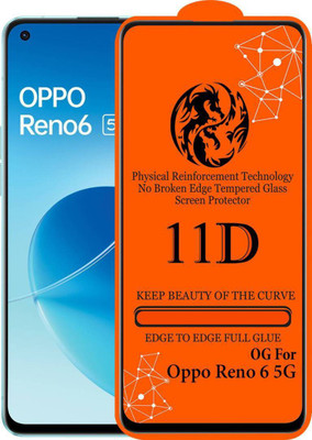aplexx Edge To Edge Tempered Glass for Oppo Reno 6 5G | 11D Premium Quality Full Glue 9H Hardness Anti Scratch Full Edge(Pack of 1)