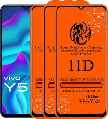 aplexx Edge To Edge Tempered Glass for Vivo Y53S | 11D Premium Quality Full Glue 9H Hardness Anti Scratch Full Edge(Pack of 3)