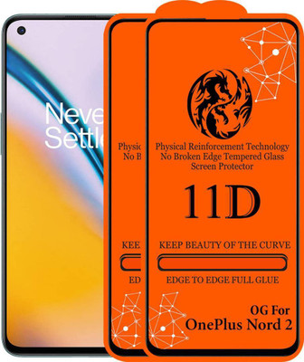 aplexx Edge To Edge Tempered Glass for OnePlus Nord 2 | 11D Premium Quality Full Glue 9H Hardness Anti Scratch Full Edge(Pack of 2)