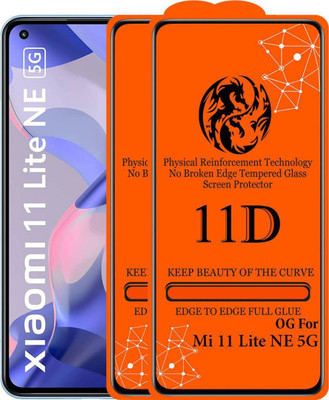 aplexx Edge To Edge Tempered Glass for Xiaomi Mi 11 Lite 5G, | 11D Premium Quality Full Glue 9H Hardness Anti Scratch Full Edge(Pack of 2)