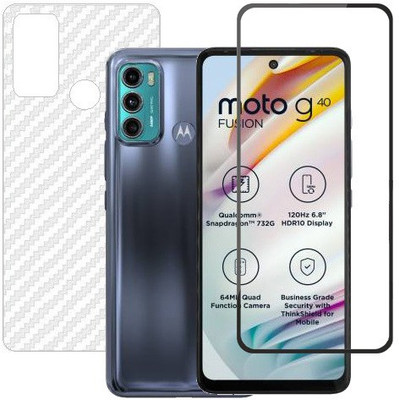 VIGHNAD Front and Back Tempered Glass for Motorola G40 Fusion, Motorola G60(Pack of 1)