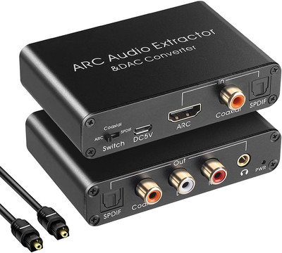 microware HDMI ARC Audio Extractor 192KHz DAC Converter ARC Audio Extractor Support Digital HDMI Audio to Analog Stereo Audio RCA L/R Coaxial SPDIF and 3.5mm Jack ARC Audio Adapter for TV Media Streaming Device(Black) microware HDMI ARC Audio Extractor 192KHz DAC Converter ARC Audio Extractor Support Digital HDMI Audio to Analog Stereo Audio RCA L/R Coaxial SPDIF and 3.5mm Jack ARC Audio Adapter for TV Media Streaming Device(Black)