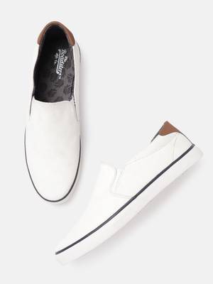 Roadster Roadster Men White Solid Sneakers Slip On Sneakers For