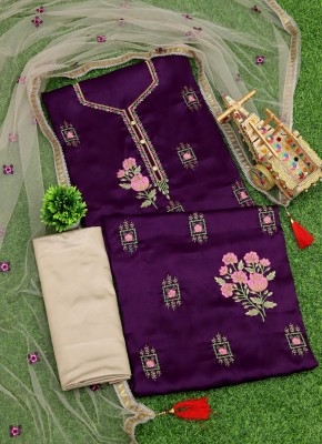 Envi Cotton Silk Embroidered Salwar Suit Material