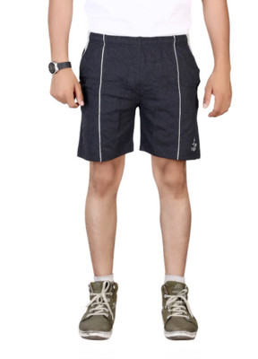 Vego Self Design Men Black Basic Shorts