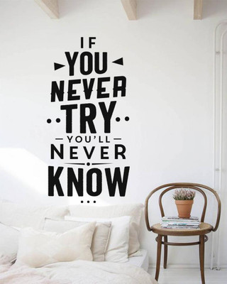 LYOMAN 59 cm younevertry-blk Non-Reusable Sticker(Pack of 1)