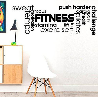 LYOMAN 59 cm fitnesswordpush-blk Non-Reusable Sticker(Pack of 1)