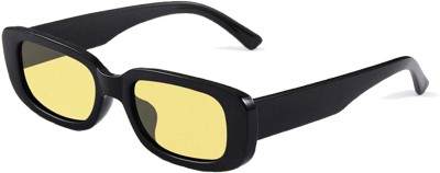 Jubilant Rectangular, Retro Square Sunglasses(For Women, Yellow)