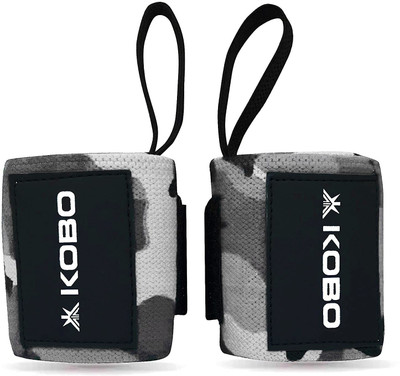 KOBO Power Weight Lifting Training Gym Straps With Thumb Support Wrist Support