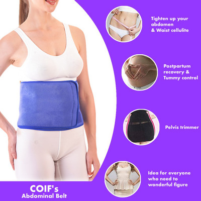 COIF Abdominal Binder Post Surgery for Men and Women, Postpartum Tummy Tuck Belt Abdominal Belt(Blue)