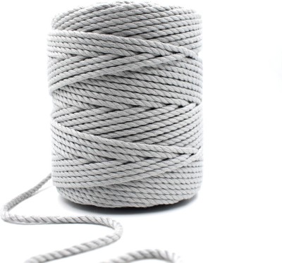 Ananta 3Ply/Twisted Macrame (4mm,100Mtr.) Cotton Cord/Dori Thread for Macrame Grey